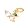 Brass Micro Pave Cubic Zirconia Charms KK-H273-49G-01-2