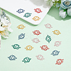 50Pcs 5 Colors Spray Painted 201 Stainless Steel Connector Charms STAS-DC0007-98-6