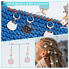 Alloy Enamel Cat Head Pendant Locking Stitch Markers HJEW-AB00080-4