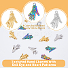24Pcs 3 Colors 304 Stainless Steel Pendants STAS-DC0013-12-4