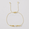 Natural Citrine & Brass Beads Braided Bead Bracelets for Women HH4245-7-1