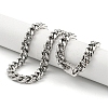 Non-Tarnish 201 Stainless Steel Cuban Link Chain Necklaces for Women and Men NJEW-F322-04P-04-2