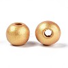 Spray Painted Round Natural Schima Wood Beads WOOD-A018-8mm-01-2