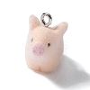 Flocky Resin Pendants FIND-A047-05P-1