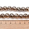Electroplated Natural Agate Beads Strands G-B191-A07-10mm-17-3
