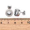 304 Stainless Steel Flat Round Stud Earrings EJEW-C099-23P-03-5