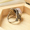 Natural Rose Quartz Adjustable Rings RJEW-I108-02AS-03-3