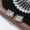 Brass Clear Cubic Zirconia Hoop Earrings EJEW-Q014-16P-4