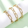 304 Stainless Steel Textured Paperclip Chain Necklaces for Women Men NJEW-A052-01G-2