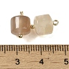 Natural Cherry Blossom Agate Column Charms with Rack Plating Brass Loops G-G110-04A-01-4
