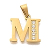 Ion Plating(IP) 304 Stainless Steel Rhinestone Pendants STAS-U035-01G-M-1