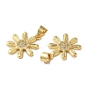 Rack Plating Brass Pave Cubic Zirconia Pendants KK-O142-42G-3