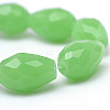 Teardrop Faceted Imitation Jade Glass Beads Strands GLAA-Q052-A-5