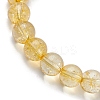 Natural Yellow Quartz Beaded Stretch Bracelets BJEW-JB10070-04-2