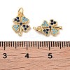 Clover Brass Micro Pave Cubic Zirconia Charms KK-B102-04G-3