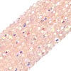 AB Color Plated Transparent Glass Beads Strands GLAA-G127-01A-1