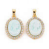 Brass Lilac Cubic Zirconia Pendants KK-N233-121B-NF-1