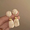 Alloy Resin Dangle Stud Earrings FS-WGC2837-02-3