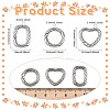 3Pcs 3 Styles 316 Stainless Steel Spring Gate Rings STAS-CJ0003-67-2