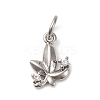 Brass Micro Pave Clear Cubic Zirconia Charms KK-P308-72P-1