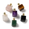 Natural Mixed Gemstone Perfume Bottle Pendants G-Z039-04G-1