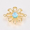 Brass Flower Links Connectors KK-K208-04-G-2