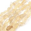 Raw Rough Natural Lemon Quartz(Heated) Beads Strands G-M453-C01-2