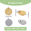 40Pcs 2 Colors Ion Plating(IP) 304 Stainless Steel Charms FIND-DC0006-04A-2