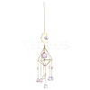 Moon Iron AB Color Chandelier Decor Hanging Prism Ornaments HJEW-P012-04G-5