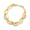 Brass Micro Pave Clear Cubic Zirconia Link Chain Bracelets for Women BJEW-H630-09G-4