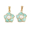 304 Stainless Steel Enamel Pendants STAS-P438-13B-G-1