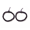 Natural Amethyst Gourd Beaded Stretch Bracelet for Women G-G997-G03-1