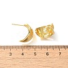 Brass Cubic Zirconia & Glass Stud Earrings EJEW-M048-02G-3