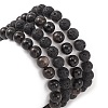4Pcs 4 Style Natural Silver Obsidian & Lava Rock Stretch Bracelets Set BJEW-JB09480-6