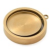 304 Stainless Steel Pendant Cabochon Settings STAS-M084-04G-2