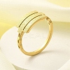 Textured Rectangle 304 Stainless Steel Finger Ring for Women RJEW-L126-05B-05G-1
