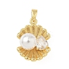 Brass Pave Cubic Zirconia Pendants KK-H076-02G-1