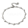 Non-Tarnish 304 Stainless Steel Heart Link Chain Bracelets for Women BJEW-K237-07P-1