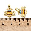Brass Micro Pave Cubic Zirconia Pendants KK-F908-01G-C01-3