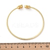 Clear Cubic Zirconia Open Cuff Bangle BJEW-G737-01G-05-5