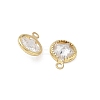 Brass Pave Clear Cubic Zirconia Charms CU-CBAD360-03G-01-2