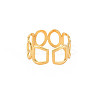 Ion Plating(IP) 304 Stainless Steel Open Geometry Wrap Cuff Ring for Women X-RJEW-S405-166G-2