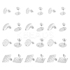 24Pcs 4 Style Round Oval Rhombus 304 Stainless Steel Stud Earring Findings STAS-UN0056-21-1