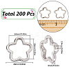 200Pcs CCB Plastic Bead Frames CCB-SC0001-19-2