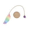 3Pcs Stainless Steel Feather & Alloy Bookmarks AJEW-JK00402-4