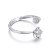 Rhodium Plated 925 Sterling Silver Cuff Rings STER-F048-10P-2