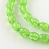 Transparent Crackle Glass Beads Strands X-DGLA-S085-6x8-13-1