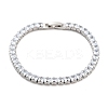Brass Pave Clear Cubic Zirconia Square Link Bracelets BJEW-B094-09P-1
