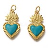 Golden Tone Brass Enamel Pendants KK-K750-01G-D-1