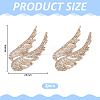 2Pcs Angel Wings Zinc Alloy Rhinestone Brooches for Backpack Clothes Wedding Party JEWB-WR0001-12G-2